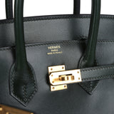 Hermes Birkin Sellier 25 Vert Fonce Box Gold Hardware