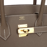 Hermes Birkin Sellier 30 Etoupe Epsom Gold Hardware