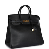 Vintage Hermes HAC Birkin 32 Black Ardennes Gold Hardware