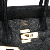 Vintage Hermes HAC Birkin 32 Black Ardennes Gold Hardware