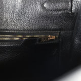 Vintage Hermes HAC Birkin 32 Black Ardennes Gold Hardware