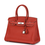 Pre-owned Hermes Birkin 30 Sanguine Fjord Palladium Hardware