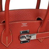 Pre-owned Hermes Birkin 30 Sanguine Fjord Palladium Hardware