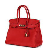 Pre-owned Hermes Birkin 30 Rouge de Coeur Togo Gold Hardware