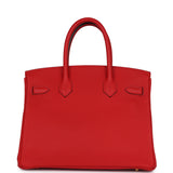 Pre-owned Hermes Birkin 30 Rouge de Coeur Togo Gold Hardware