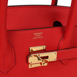 Pre-owned Hermes Birkin 30 Rouge de Coeur Togo Gold Hardware