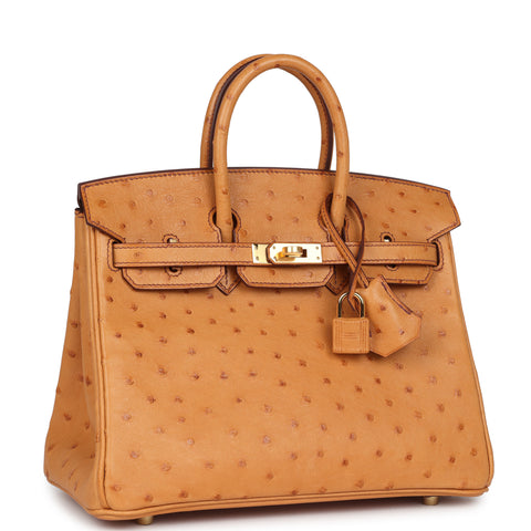 Hermes Special Order (HSS) Birkin 25 Gold Verso Ostrich Gold Hardware