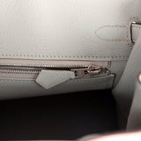 Hermes Special Order (HSS) Birkin 25 Rose Sakura and Gris Perle Chevre Mysore Brushed Palladium Hardware