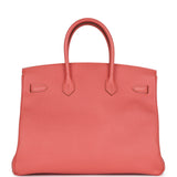 Pre-owned Hermes Birkin 35 Flamingo Epsom Palladium Hardware