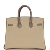 Hermes Special Order (HSS) Birkin 25 Etoupe and Trench Togo Brushed Gold Hardware