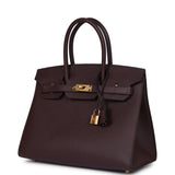 Hermes Birkin Sellier 30 Rouge Sellier Epsom Gold Hardware