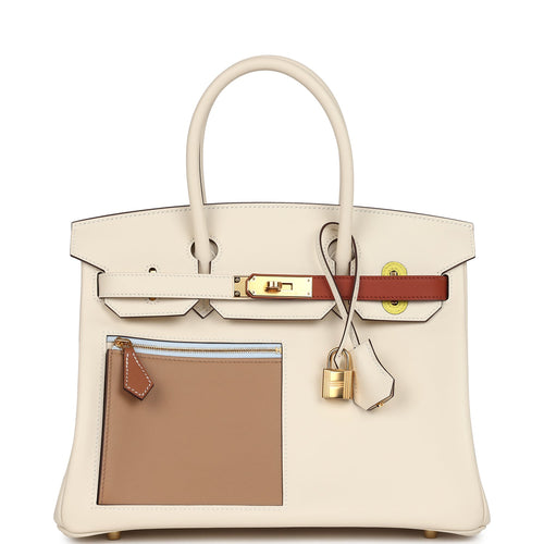 Hermes Colormatic Birkin 30 Nata, Chai and Cuivre Swift Gold Hardware