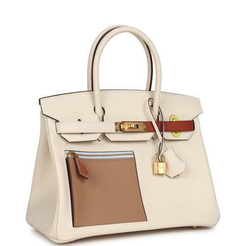 Hermes Colormatic Birkin 30 Nata, Chai and Cuivre Swift Gold Hardware