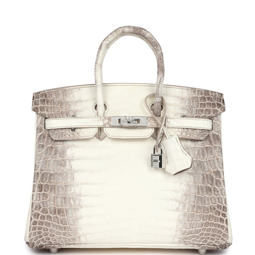 Hermes Birkin 25 Himalaya Niloticus Crocodile Diamond Encrusted Palladium Hardware