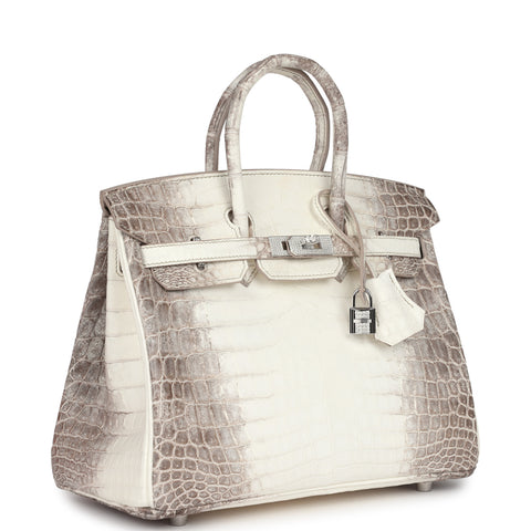 Hermes Birkin 25 Himalaya Niloticus Crocodile Diamond Encrusted Palladium Hardware