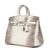 Hermes Birkin 25 Himalaya Niloticus Crocodile Diamond Encrusted Palladium Hardware