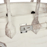 Hermes Birkin 25 Himalaya Niloticus Crocodile Diamond Encrusted Palladium Hardware