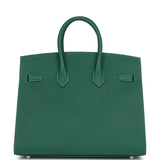 Hermes Birkin Sellier 25 Vert Moyen Epsom Electrum Hardware