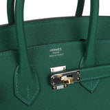 Hermes Birkin Sellier 25 Vert Moyen Epsom Electrum Hardware