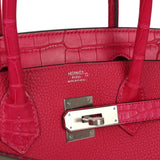 Hermes Birkin 30 Framboise Matte Alligator Togo Touch Palladium Hardware