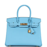 Hermes Birkin 30 Celeste Epsom Gold Hardware