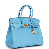 Hermes Birkin 30 Celeste Epsom Gold Hardware