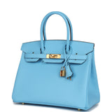 Hermes Birkin 30 Celeste Epsom Gold Hardware