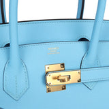 Hermes Birkin 30 Celeste Epsom Gold Hardware