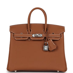 Hermes Birkin 25 Gold Togo Palladium Hardware