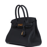 Hermes Birkin 30 Black Togo Gold Hardware