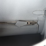 Pre-owned Hermes Birkin 25 Gris Mouette Togo Palladium Hardware