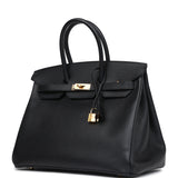 Pre-owned Hermes Birkin 35 Black Epsom Gold Hardware