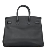 Pre-owned Hermes Birkin 35 Black Epsom Gold Hardware