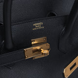 Pre-owned Hermes Birkin 35 Black Epsom Gold Hardware