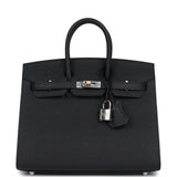 Hermes Birkin Sellier 25 Black Epsom Electrum Hardware