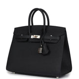 Hermes Birkin Sellier 25 Black Epsom Electrum Hardware