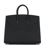 Hermes Birkin Sellier 25 Black Epsom Electrum Hardware