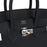 Hermes Birkin Sellier 25 Black Epsom Electrum Hardware