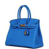 Hermes Birkin 30 Bleu Hydra Togo Gold Hardware