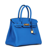 Hermes Birkin 30 Bleu Hydra Togo Gold Hardware