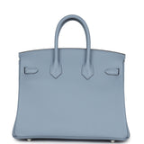 Hermes Birkin 25 Bleu Lin Swift Palladium Hardware