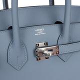 Hermes Birkin 25 Bleu Lin Swift Palladium Hardware