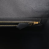 Hermes Birkin 30 Black Shiny Alligator and Ostrich Touch Gold Hardware