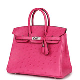 Hermes Birkin 25 Rose Tyrien Ostrich Palladium Hardware