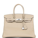 Pre-owned Hermes Birkin 35 Trench Togo Palladium Hardware