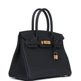 Hermes Birkin 30 Black Togo Gold Hardware