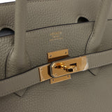 Pre-owned Hermes Birkin 30 Sauge Clemence Gold Hardware