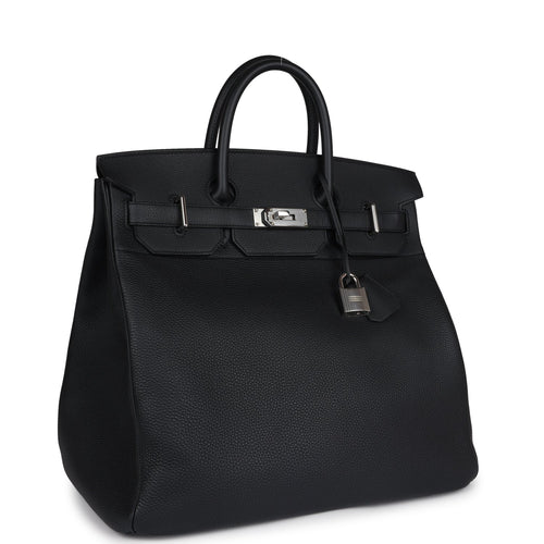 Pre-owned Hermes HAC Birkin 40 Black Togo Palladium Hardware