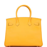 Pre-owned Hermes Birkin 30 Jaune D'or Epsom Gold Hardware