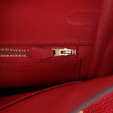 Pre-owned Hermes Birkin 35 Rouge Casaque Togo Gold Hardware